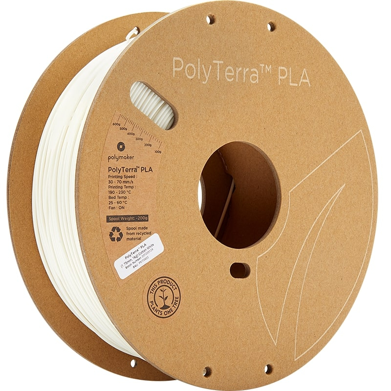 PolyTerra PLA Weiße Baumwolle - 1.75mm - 1 kg