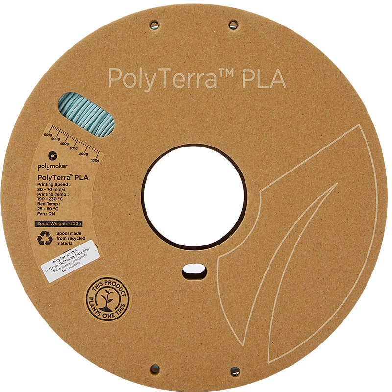 PolyTerra PLA Marmorierter Schiefergrau (Marble Slate Grey) - 1.75mm - 1 kg