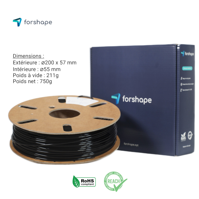 PLA Schwarz Forshape Premium - 2.85mm - 750g