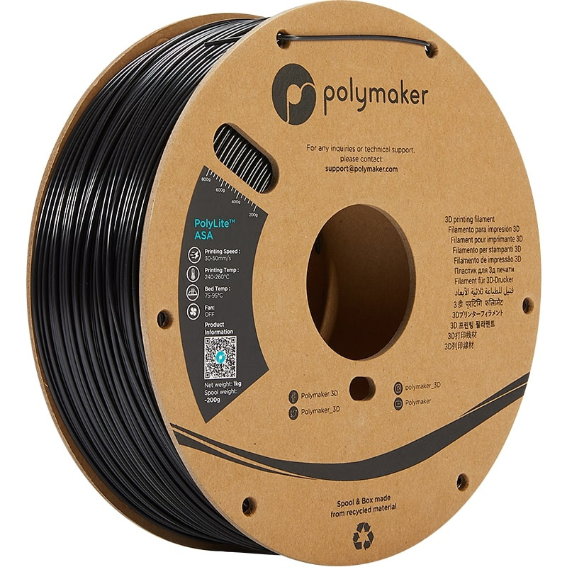 Polymaker PolyLite ASA Schwarz - 1.75mm - 1 kg