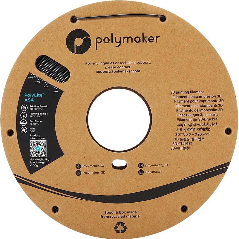 PolyLite ASA Schwarz - 1.75mm - 1 kg