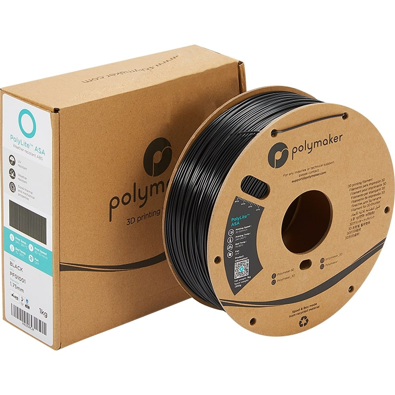 PolyLite ASA Schwarz - 1.75mm - 1 kg - packaging