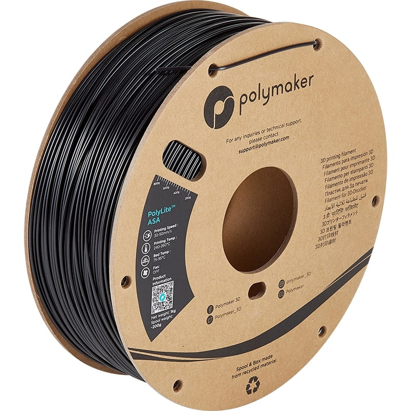 PolyLite ASA Schwarz - 1.75mm - 1 kg - Polymaker