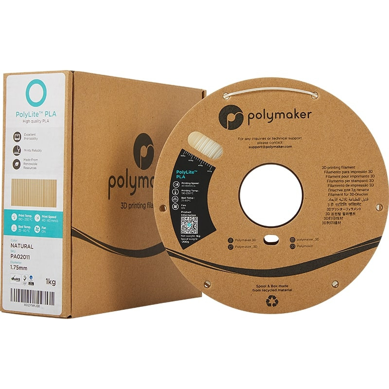 PolyLite PLA Natural - 1.75mm - 1 kg Kartonverpackung