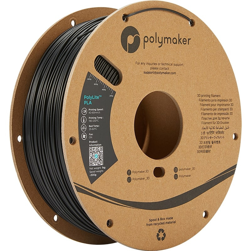 Polymaker PolyLite PLA Schwarz - 1.75mm - 1 kg