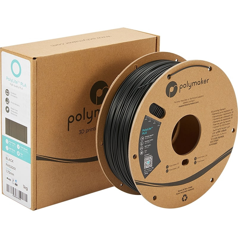 Verpackung von PolyLite PLA Schwarz - 1.75mm - 1 kg