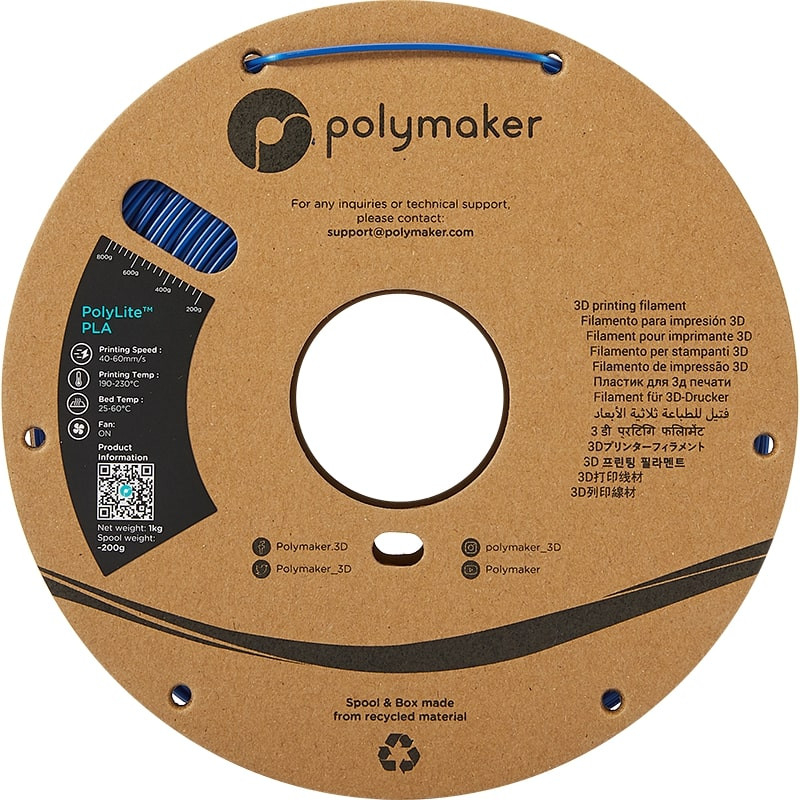 Polymaker PolyLite PLA Blau - 1.75mm - 1 kg