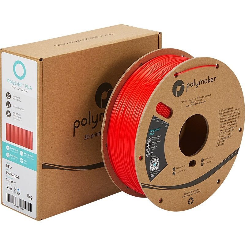 PolyLite Papprolle PLA Rot - 1.75mm - 1 kg