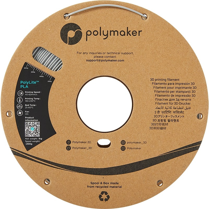 PLA Premium Grau Polymaker - 1.75mm - 1 kg