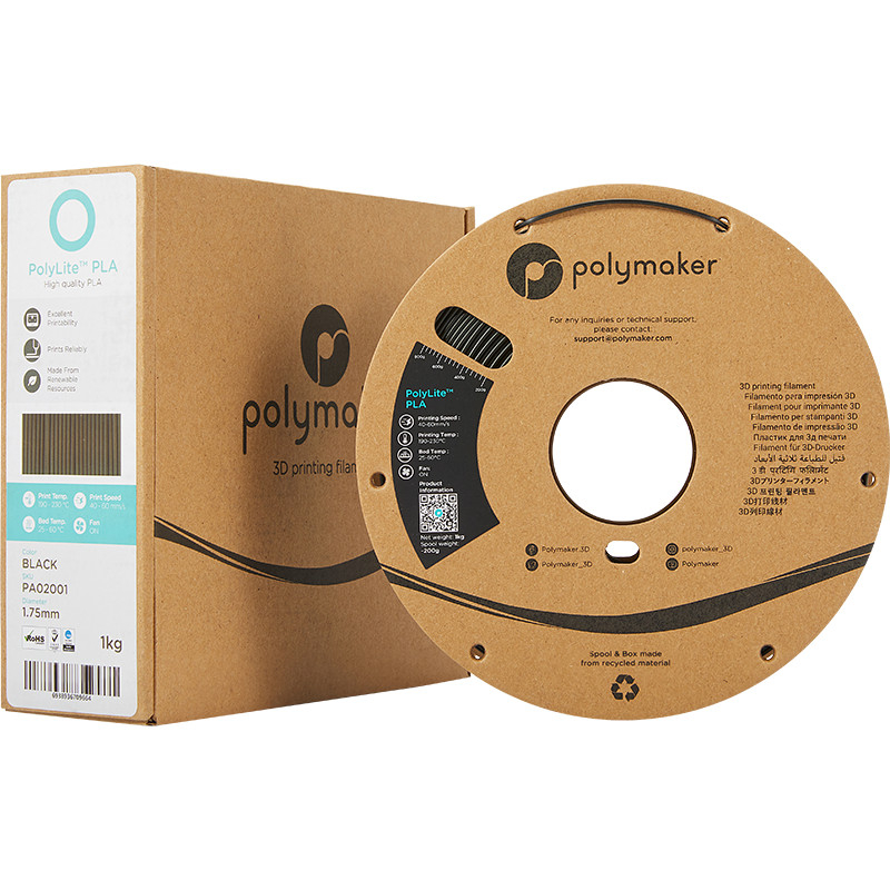 Verpackung PolyLite PLA Schwarz - 2.85mm - 1 kg