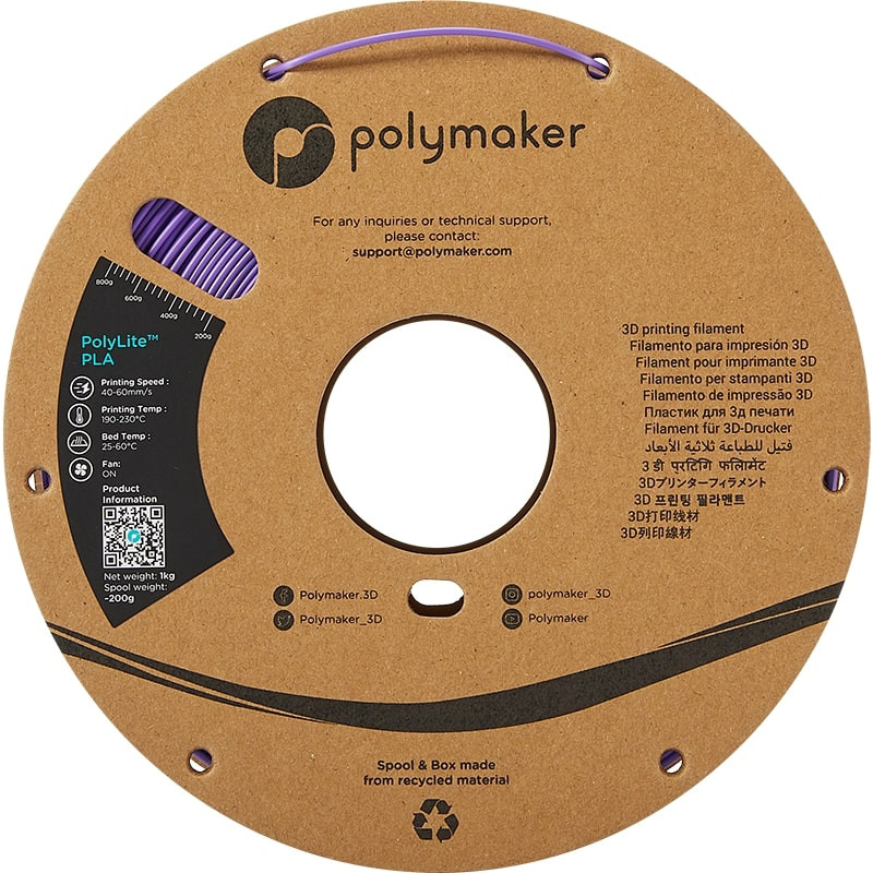 PolyLite PLA Violett Polymaker - 2.85mm - 1 kg