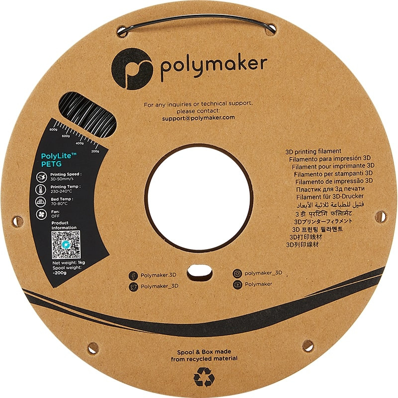 PolyLite PETG Schwarz Polymaker - 1.75mm - 1 kg