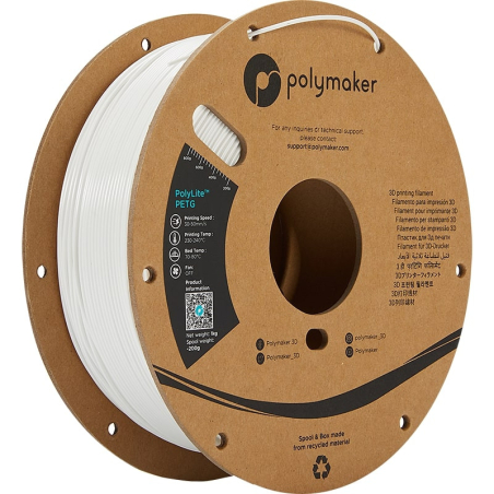 PolyLite PETG Weiß - 1.75mm - 1 kg