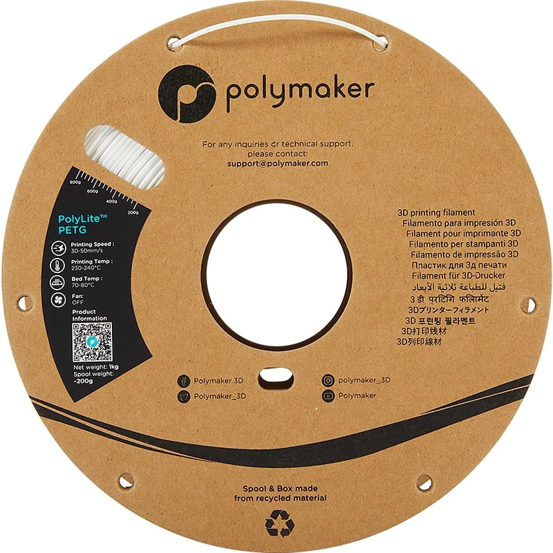 Filament PETG Weiß Polymaker - 1.75mm - 1 kg