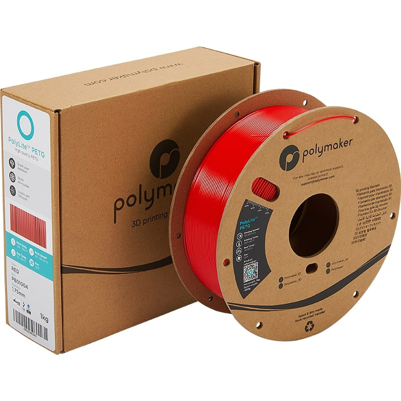 Verpackung PolyLite PETG Rot - 1.75mm - 1 kg