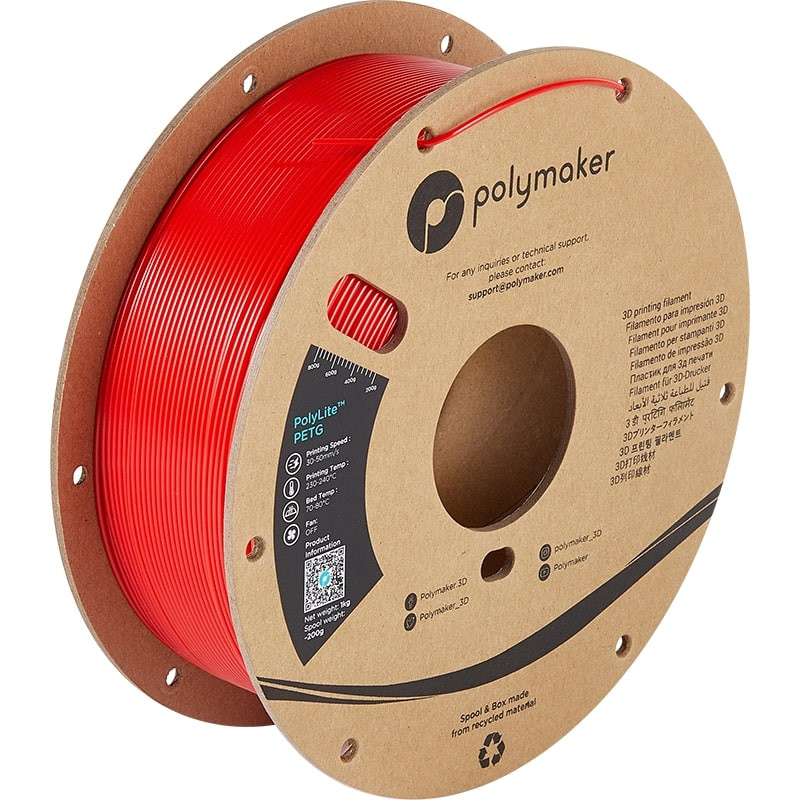 PolyLite PETG Rot Polymaker - 1.75mm - 1 kg