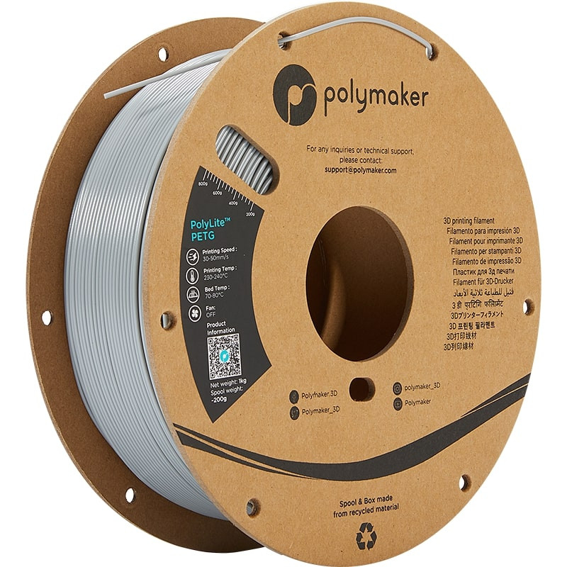 PolyLite PETG Grau - 1.75mm - 1 kg