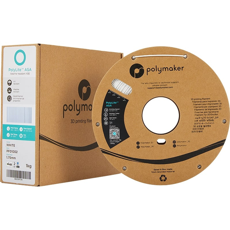 PolyLite-Verpackung ASA Weiß - 1.75mm - 1 kg