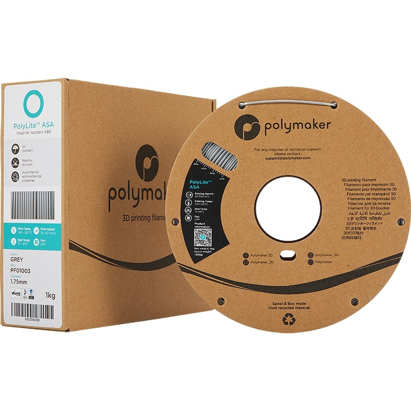 PolyLite Packaging ASA Grau - 1.75mm - 1 kg