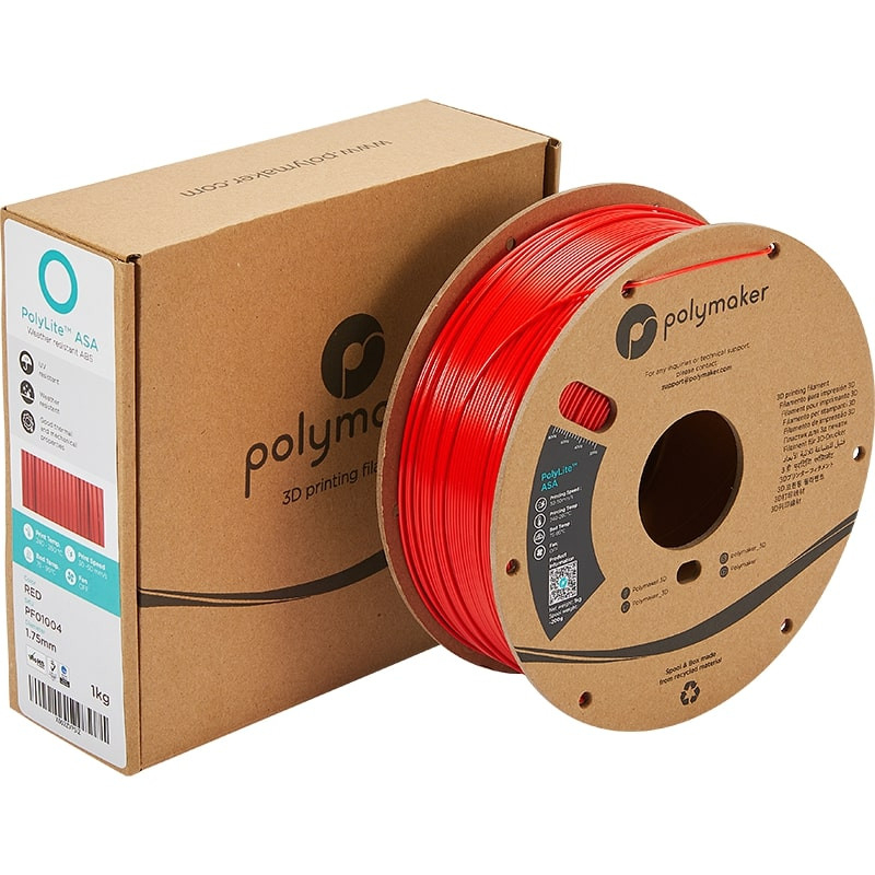 Verpackung PolyLite ASA Rot - 1.75mm - 1 kg