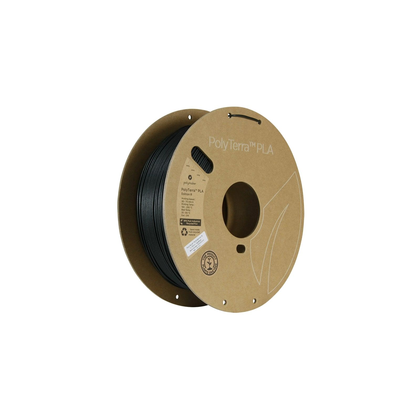 PolyTerra PLA Edition-R (Recycled) Schwarz - 1.75mm - 1 kg