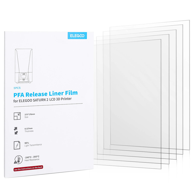 5er-Pack PFA-Folien 100 µ (FEP 2.0) für Elegoo Saturn 2 / Saturn 8K