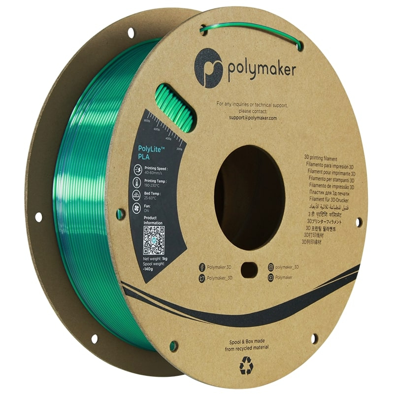 Polylite Dual Silk PLA Jadegrün-Chrom - 1.75mm - 1 kg