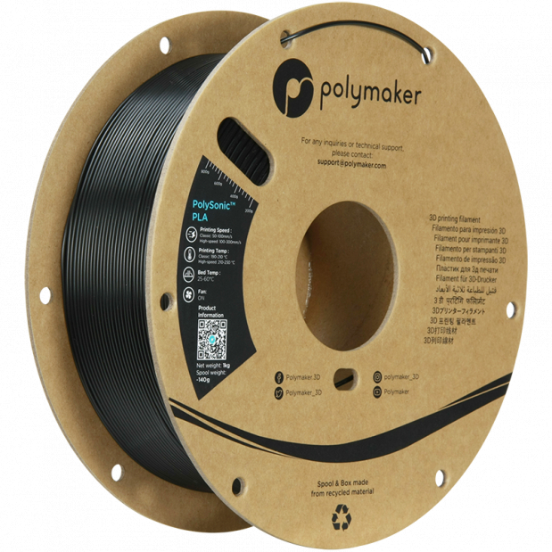 PolySonic PLA (High Speed) Schwarz - 1.75mm - 1 kg