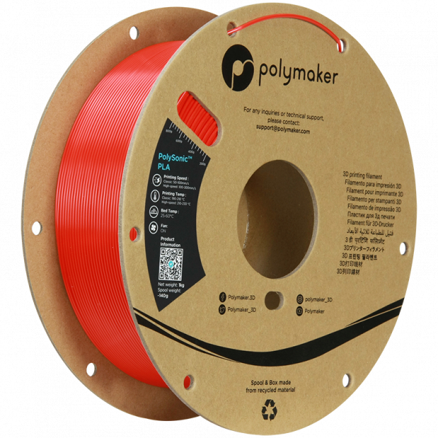 PolySonic PLA (High Speed) Rot - 1.75mm - 1 kg