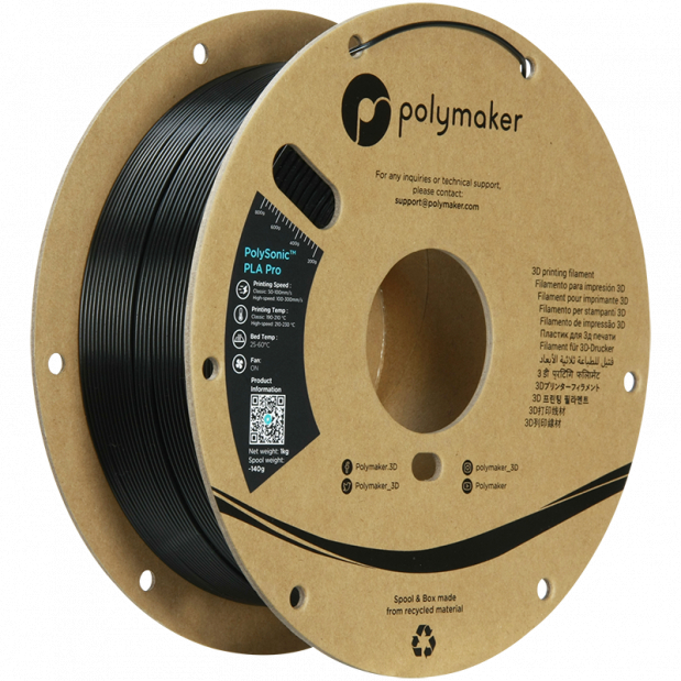 PolySonic PLA Pro (High Speed) Schwarz - 1.75mm - 1 kg