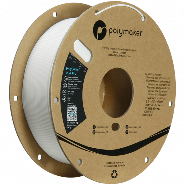 PolySonic PLA Pro (High Speed) Weiß - 1.75mm - 1 kg