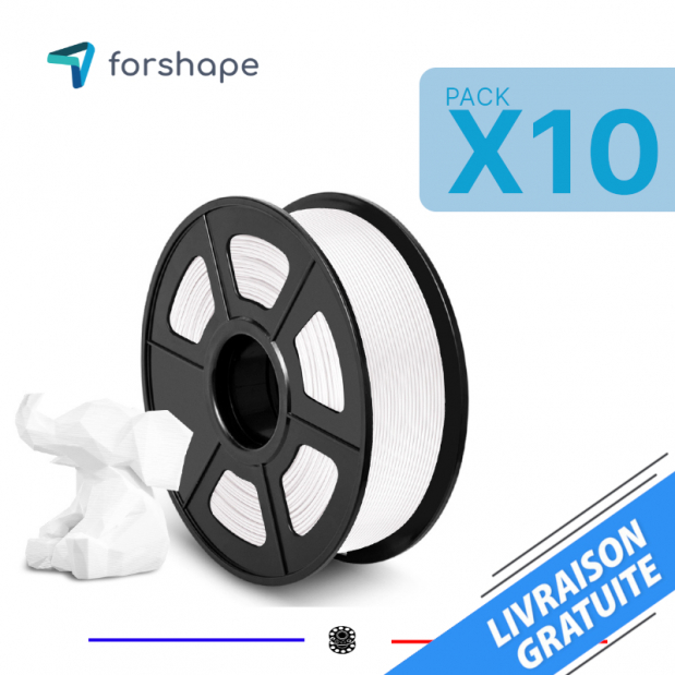 Packung x10 - Forshape ecoPLA Weiß - 10 Kg - 1.75mm