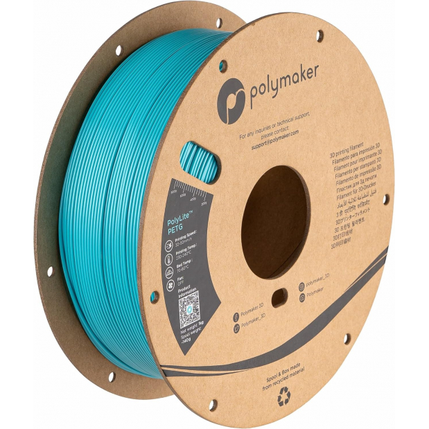 PolyLite PETG Blau / Entengrün (Polymaker Teal) - 1.75mm - 1 kg