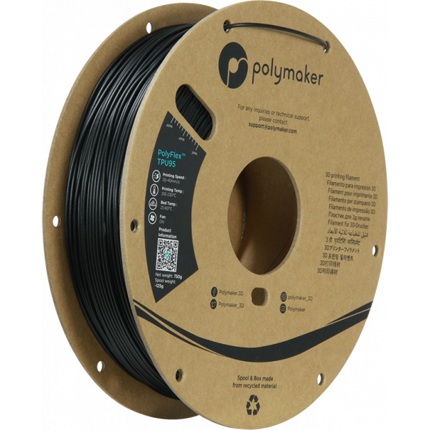 PolyFlex TPU-95A Schwarz - 1.75mm - 750 g